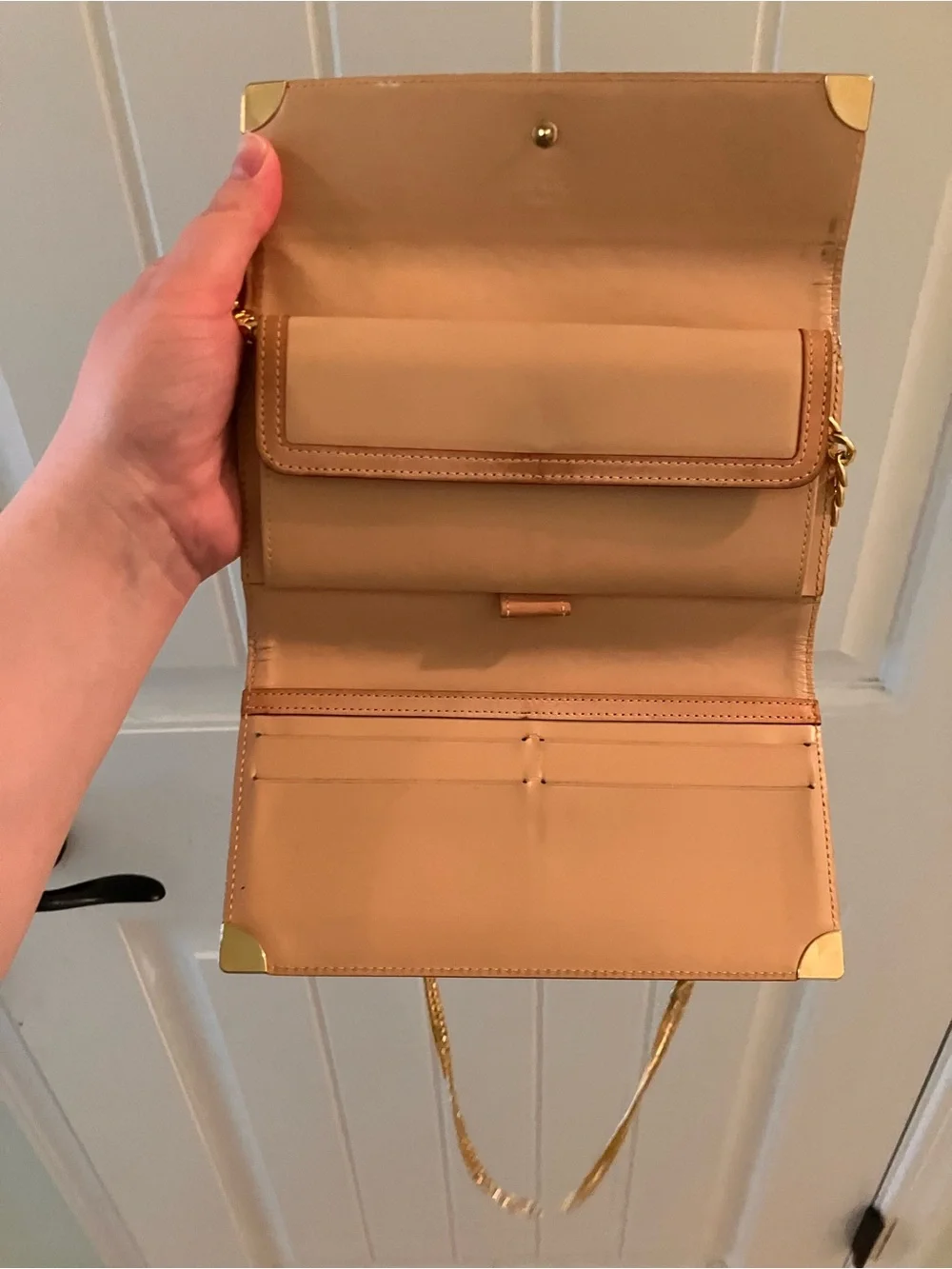 Louis Vuitton Multicolor Monogram White Flap Wallet on Chain with Gold Chain